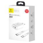 Baseus Bojure Series (USB And Type-C Charging Ports 32w Quick Charger with USB-C/ Lightning 1m Cable)